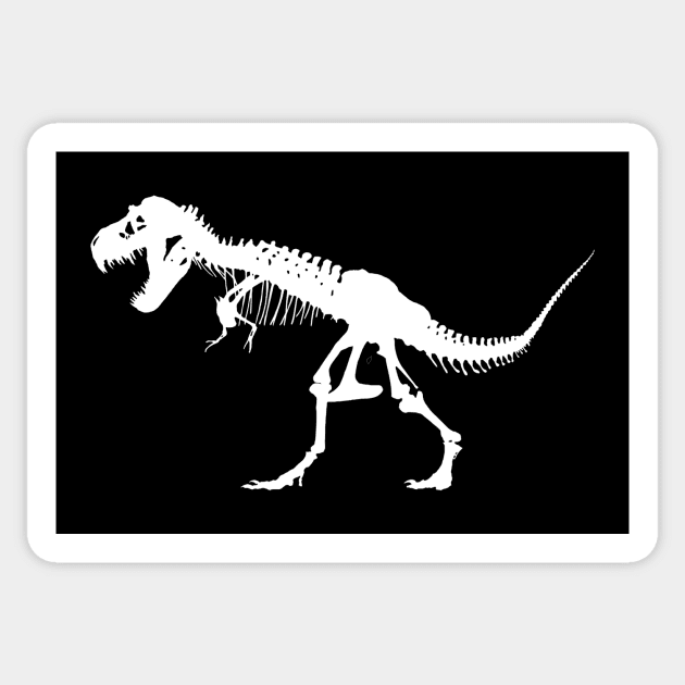 TRex Dinosaur Skeleton Silhouette Sticker by MOP tees